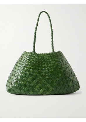 Dragon Diffusion - Santa Croce Big Woven Leather Tote - Green - One size
