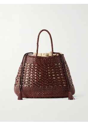Dragon Diffusion - Santa Cano Woven Leather Tote - Burgundy - One size