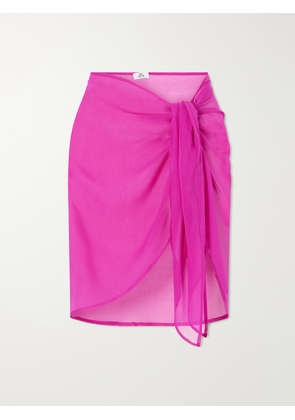 Sara Cristina - Silk-chiffon Pareo - Purple - One size