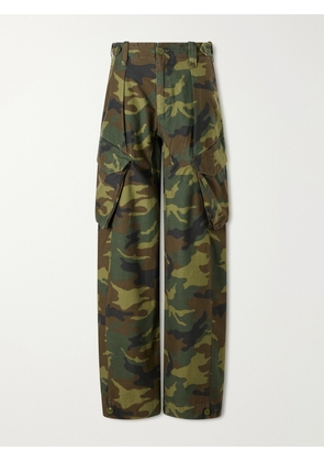 R13 - Printed Cotton-canvas Barrel-leg Cargo Pants - Green - 24,25,26,27,28,29,30