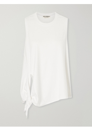 JW Anderson - Knotted Logo-embroidered Cotton-jersey Tank - White - xx small,x small,small,medium,large,x large