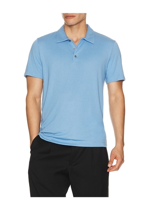 Theory Bron Polo in Blue. Size S. Also in M, L, XL/1X, XXL/2X.