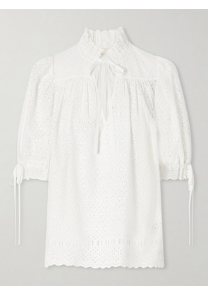 Ulla Johnson - Alouette Cotton-blend Broderie Anglaise Shirt - White - US00,US0,US2,US4,US6,US8,US10,US12,US14