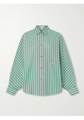 LOEWE - Striped Cotton-poplin Shirt - Green - FR 32,FR 34,FR 36,FR 38,FR 40,FR 42,FR 44