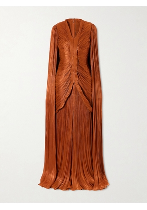 Marmar Halim - Pleated Ruched Satin Gown - Brown - EU 34,EU 36,EU 38,EU 40,EU 42,EU 44