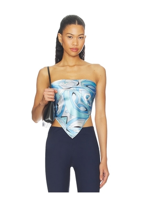 superdown Klara Scarf Top in Blue. Size XS. Also in XXS, S, M, L, XL.