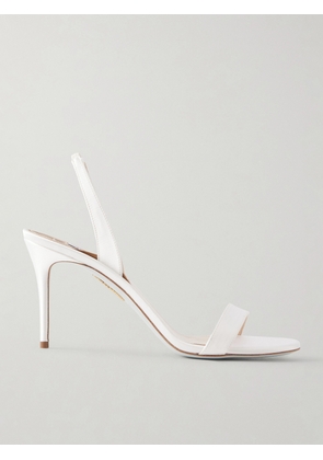 Aquazzura - So Nude 85 Satin Slingback Sandals - White - IT36,IT36.5,IT37,IT37.5,IT38,IT38.5,IT39,IT39.5,IT40,IT41,IT41.5,IT42
