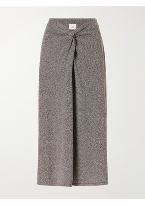 The Elder Statesman - Knotted Marl Knitted Cashmere Midi Skirt - Brown - x small,small,medium,large
