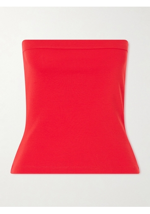 FLORE FLORE - Bes Strapless Organic Cotton-jersey Top - Red - x small,small,medium,large,x large