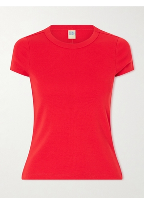 FLORE FLORE - Car Baby Tee Ribbed Organic Cotton-jersey T-shirt - Red - x small,small,medium,large,x large