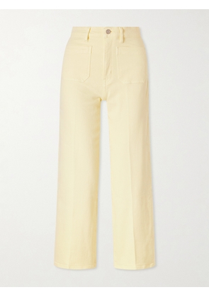 FRAME - Anchor Cotton-blend Straight-leg Pants - Yellow - 23,24,25,26,27,28,29,30,31,32