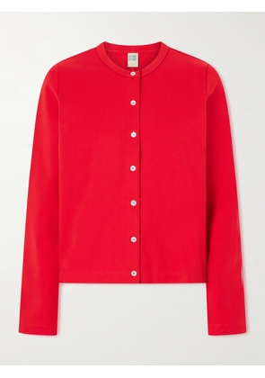 FLORE FLORE - Poppy Organic Cotton-jersey Cardigan - Red - x small,small,medium,large,x large
