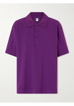 FLORE FLORE - Julie Organic Cotton-piqué Polo Shirt - Purple - x small,small,medium,large,x large
