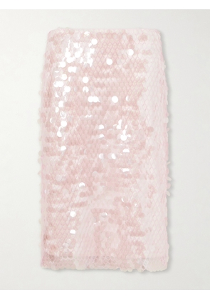 Tory Burch - Sequin-embellished Mesh-jersey Midi Skirt - Neutrals - US0,US2,US4,US6,US8,US10,US12,US14