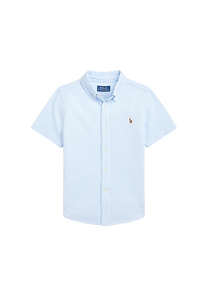 Polo Ralph Lauren Kids Short Sleeve Oxford Mesh Sport Shirt in Blue. Size 6. Also in 2, 3, 4, 5.