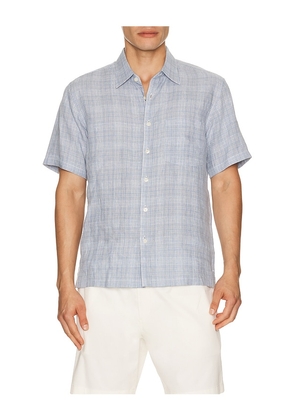 Theory Irving Relaxed Linen Shirt in Blue. Size M. Also in S, L, XL/1X, XXL/2X.