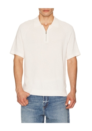 Theory Short Sleeve Zip Polo in White. Size M. Also in S, L, XL/1X, XXL/2X.