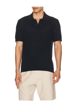 Theory Tactile Cotton Polo in Navy. Size M. Also in S, L, XL/1X, XXL/2X.