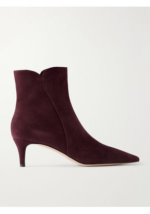 Gianvito Rossi - Levy 55 Suede Ankle Boots - Burgundy - IT36,IT36.5,IT37,IT37.5,IT38,IT38.5,IT39,IT39.5,IT40,IT40.5,IT41,IT41.5,IT42