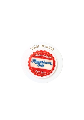 Solar Eclipse Hand-Painted Americana Cola Grip Charm in Red.