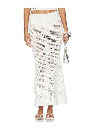 Tularosa Sellia Pointelle Maxi Skirt in Ivory. Size XS. Also in XXS, S, M, L, XL.