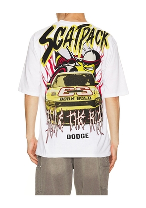 REASON Dodge Scatpack Tee in White. Size S. Also in M, L, XL/1X.
