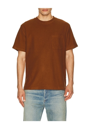 Rhythm Vintage Terry T-Shirt in Brown. Size S. Also in M, L, XL/1X.