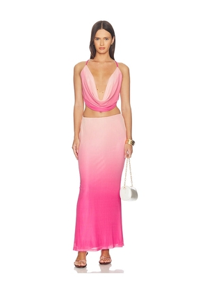 superdown Inessa Maxi Skirt Set in Pink. Size XXS. Also in XS, S, M, L, XL.