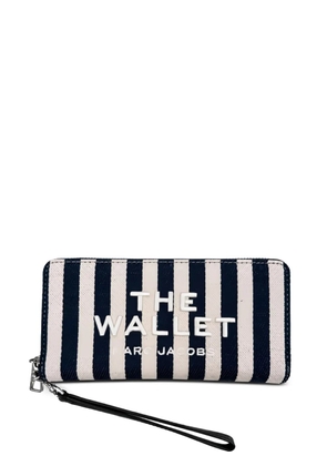 Marc Jacobs The Wallet striped embroidered wallet - Blue