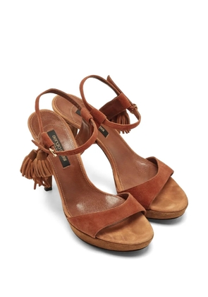 Sergio Rossi suede tassel heeled sandals - Brown