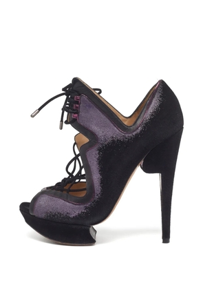 Nicholas Kirkwood peep-toe lace-up pumps - Black