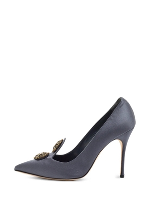 Manolo Blahnik Samara crystal-embellished heeled pumps - Grey