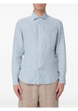Eleventy long-sleeve linen shirt - Blue