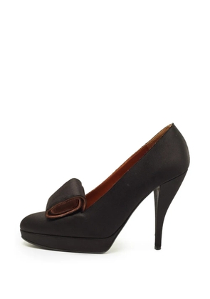 Lanvin Pre-Owned bow-detail platform pumps - Black