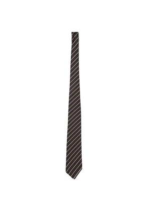 Emporio Armani stripe-pattern silk tie - Brown