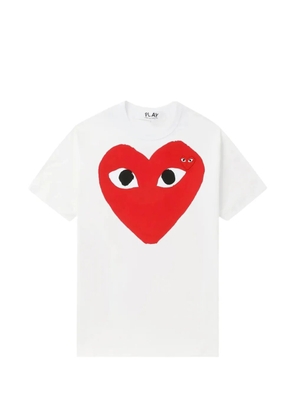 Comme Des Garçons Play heart-print logo-patch T-shirt - White
