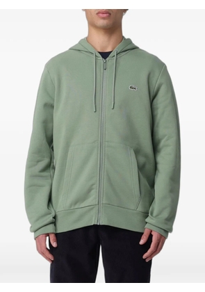 Lacoste logo-patch zip-fastening hoodie - Green