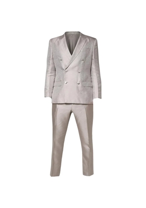 Dolce & Gabbana double-breasted jacquard suit - Grey