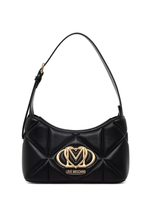 Love Moschino logo-plaque quilted tote bag - Black