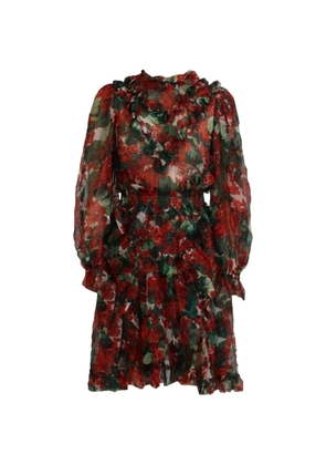 Dolce & Gabbana floral-print ruffled mini dress - Red