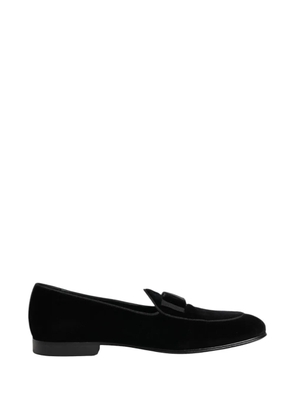 Dolce & Gabbana bow-accent velvet loafers - Black