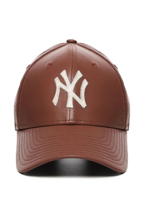 NEW ERA CAP logo-embroidered leather baseball cap - Brown