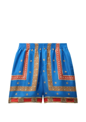 Versace printed silk twill shorts - Blue