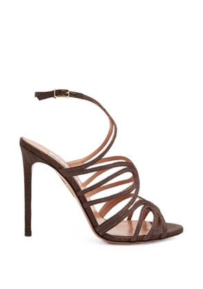 Aquazzura strappy raffia-effect sandals - Brown
