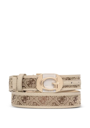 GUESS USA Jessa monogram-print logo-plaque belt - Neutrals