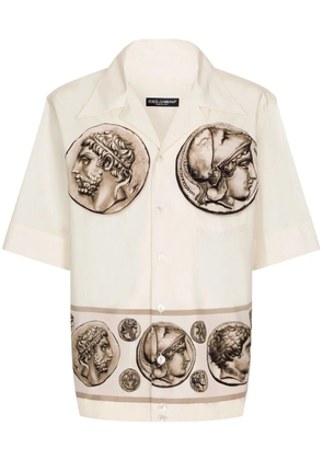 Dolce & Gabbana coin-print cotton shirt - White
