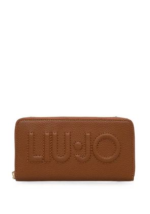 LIU JO large logo-embossed wallet - Brown