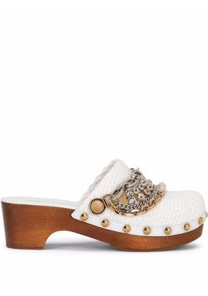 Dolce & Gabbana chain-embellished clog mules - White