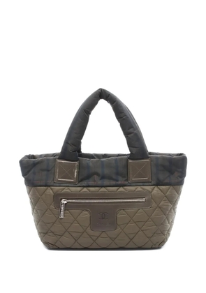 CHANEL Pre-Owned small Coco Coon quilted plaid tote bag - Green