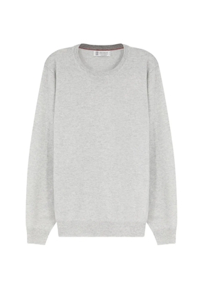 Brunello Cucinelli crew-neck ribbed-trim sweater - Grey